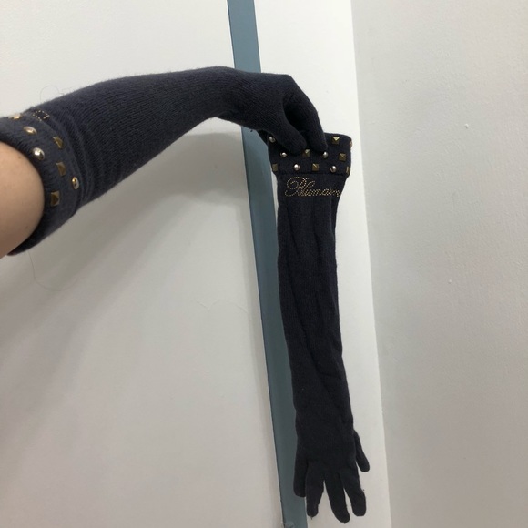Blumarine opera/ long studded logo gray gloves - Picture 5 of 8